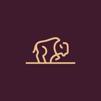 luxe en modern bizon buffel logo ontwerp vector