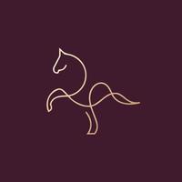 luxe en modern paard of hengst logo ontwerp vector