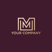 luxe en modern m logo ontwerp vector