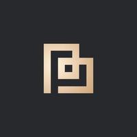 luxe en modern b brief logo vector