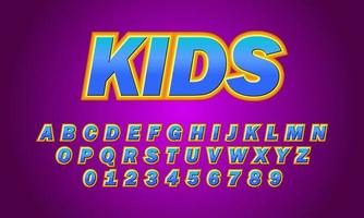 kinderen lettertype alfabet vector