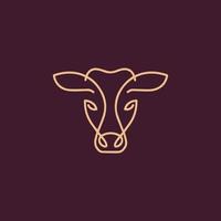 luxe en modern koe hoofd logo ontwerp vector