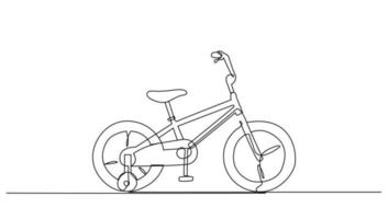 fiets doorlopend lijn kunst voor kinderen voor vector illustratie, bedrijf vervoer. openbaar voertuig concept. grafisch ontwerp modern doorlopend lijn tekening