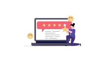 feedbackevaluatie van waarderingen en mensen ervaring met werken met klanten door prestatie illustratie vector