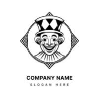 clown logo illustratie perfect voor een circusthema evenement of vermaak bedrijf vector