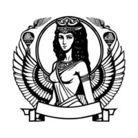 maken een uitspraak met onze Cleopatra logo illustratie. deze vorstelijk en tijdloos ontwerp Kenmerken de iconisch koningin van Egypte, uitstralend stroom, schoonheid, en verfijning vector