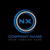 nx brief logo creatief ontwerp. nx uniek ontwerp. vector