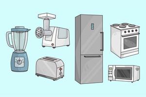 verzameling van modern huishouden keuken huishoudelijke apparaten vector