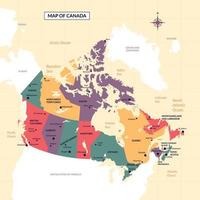 Canada land kaart met staat namen vector