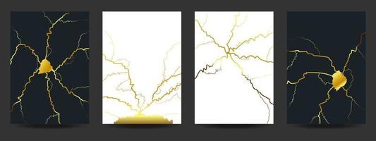 gouden kintsugi omslagontwerp achtergrond vector