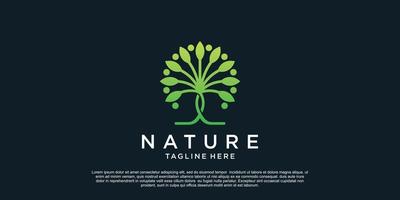 natuur logo ontwerp met uniek concept premie vector een deel 3