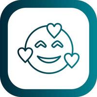 glimlachen gezicht met harten vector icoon ontwerp