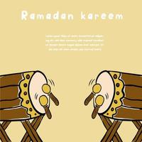 hand- getrokken Ramadan kareem illustrator vrij vector