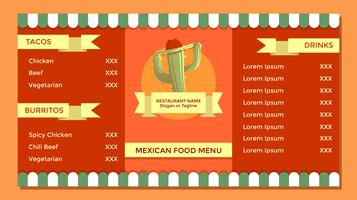 Vintage Mexicaans eten menusjabloon Vector