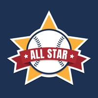 Honkbal of softbal All Star Graphic vector