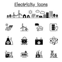 elektriciteit pictogrammen instellen vector illustratie grafisch ontwerp