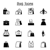 tas pictogrammen instellen vector illustratie grafisch ontwerp