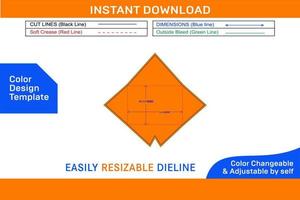 mail bericht envelop dieline sjabloon en 3d envelop kleur ontwerp sjabloon vector