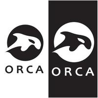 gemakkelijk orka walvis dier illustratie logo creatief ontwerp, moordenaar walvis, onderwater- dier. logo voor bedrijf, identiteit en branding, badge, behoud, ecologie concept, zee dier bescherming, vector