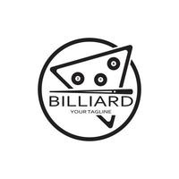 gemakkelijk biljart logo sjabloon illustratie met biljart ballen en stokken, ontwerp voor biljart stand, biljart zaken, rekeningen concurrentie, mobiel biljart spel, app, badge, biljart sporten, vectoren