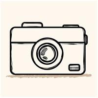 camera doodle pictogram vector