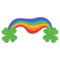 vierbladig Klaver met een regenboog. st. Patrick dag Klaver illustratie. vector