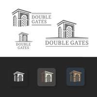 muur poort met dimensies vector logo