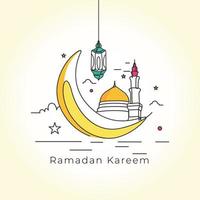 Ramadan kareem ontwerp met Islamitisch lijn kunst illustratie vector