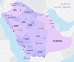 gedetailleerd kaart van saudi Arabië vector