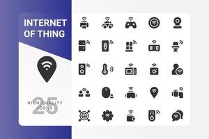 internet van dingen icon pack op witte achtergrond vector