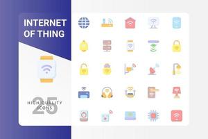 internet van dingen icon pack op witte achtergrond vector