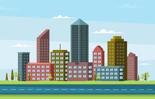 straat stad bouw stadsgezicht skyline zakelijke illustratie vector