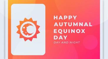 gelukkig herfst- equinox dag viering vector ontwerp illustratie. sjabloon voor achtergrond, poster, banier, reclame, groet kaart of afdrukken ontwerp element