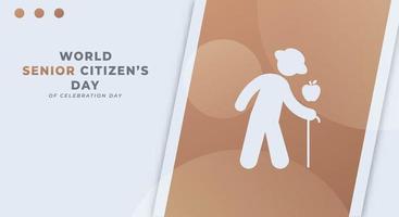 gelukkig de wereld senior burger dag viering vector ontwerp illustratie voor achtergrond, poster, banier, reclame, groet kaart