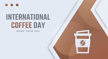gelukkig Internationale koffie dag oktober viering vector ontwerp illustratie. sjabloon voor achtergrond, poster, banier, reclame, groet kaart of afdrukken ontwerp element