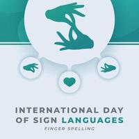 gelukkig Internationale dag van teken talen viering vector ontwerp illustratie voor achtergrond, poster, banier, reclame, groet kaart
