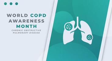 gelukkig copd bewustzijn maand viering vector ontwerp illustratie voor achtergrond, poster, banier, reclame, groet kaart