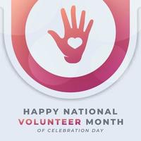 gelukkig nationaal vrijwilliger maand viering vector ontwerp illustratie voor achtergrond, poster, banier, reclame, groet kaart
