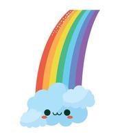 regenboog met wolk vector