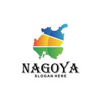 nagoya stad Japan kaart kleurrijk creatief ontwerp vector