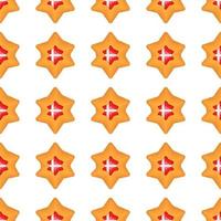 patroon koekje met vlag land Denemarken in smakelijk biscuit vector