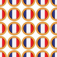 patroon koekje met vlag land Frankrijk in smakelijk biscuit vector