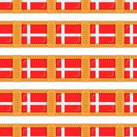 patroon koekje met vlag land Denemarken in smakelijk biscuit vector