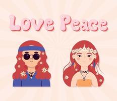 liefde en vrede poster vector