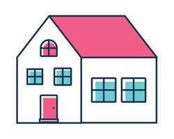 huis met roze dak vector