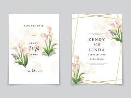 esthetisch bruiloft uitnodiging kaart bloemen waterverf vector
