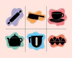 restaurant items reeks vector