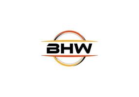 bhw brief royalty Ovaal vorm logo. bhw borstel kunst logo. bhw logo voor een bedrijf, bedrijf, en reclame gebruiken. vector