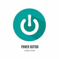 macht knop icoon logo in vlak. logo voor bedrijf. voorraad vector. vector