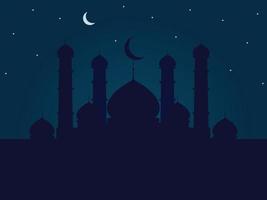vector achtergrond met moskeeën. viering van de moslim heilig maand. vlak stijl illustratie